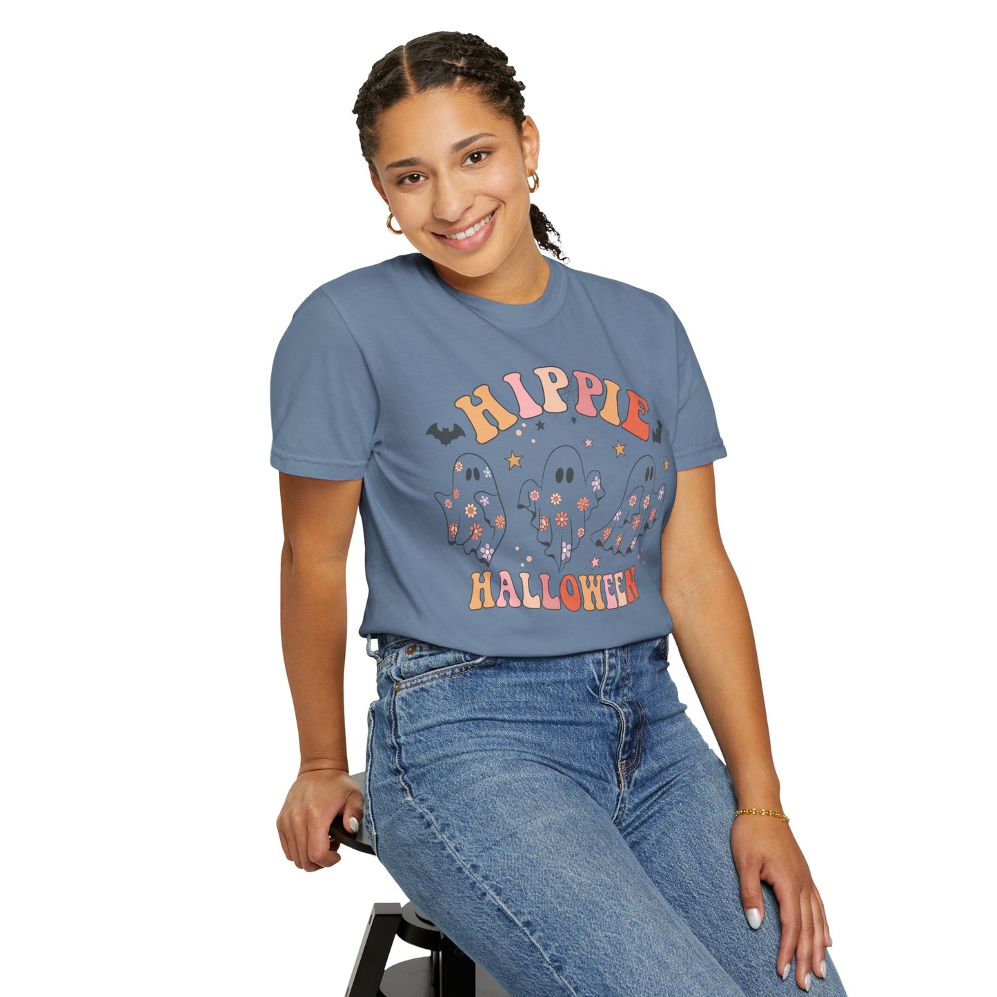 Hippie Halloween T-Shirt | Unisex Garment-Dyed Tee for Festive Fun, Casual Wear, Halloween Party, Fall 2023
