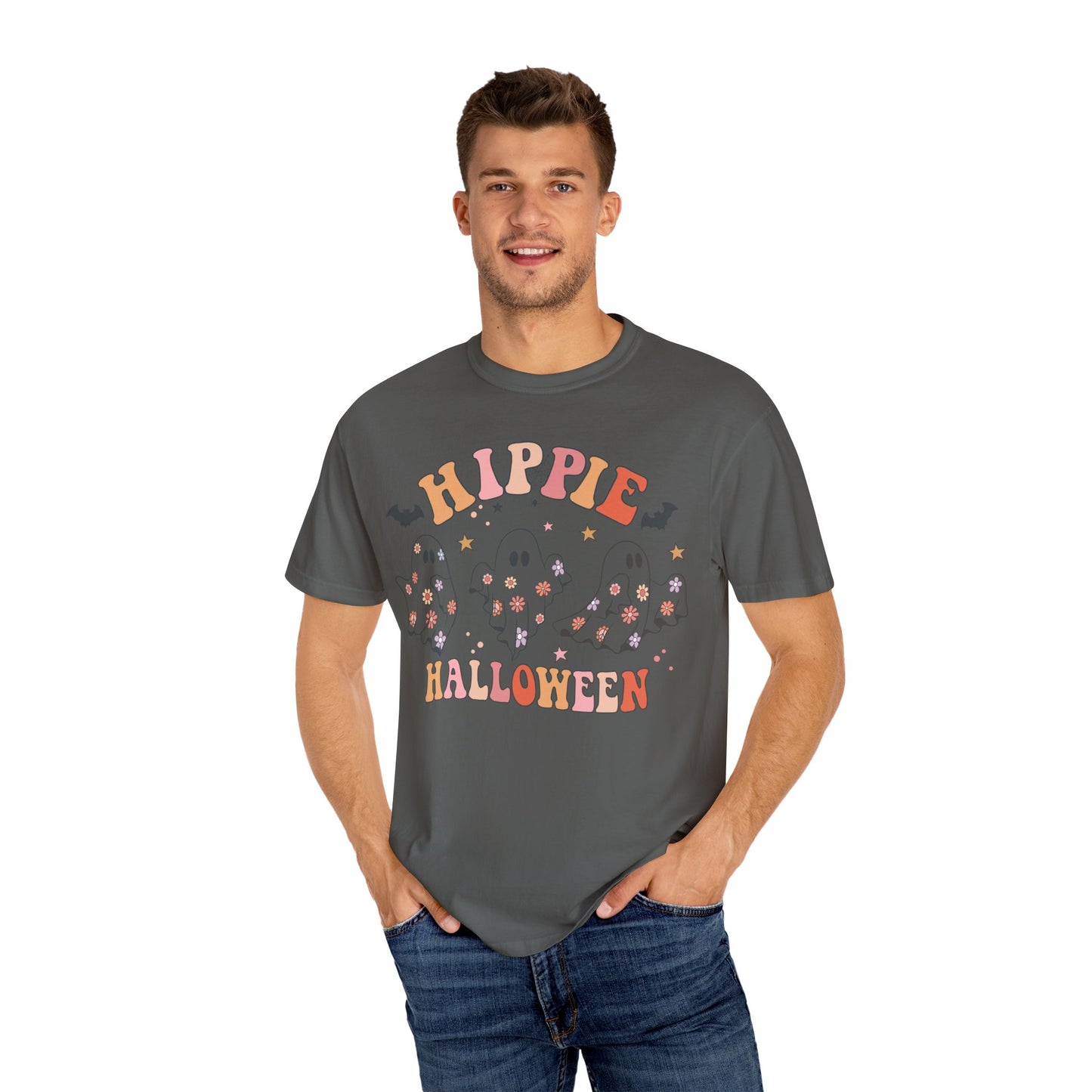 Hippie Halloween T-Shirt | Unisex Garment-Dyed Tee for Festive Fun, Casual Wear, Halloween Party, Fall 2023