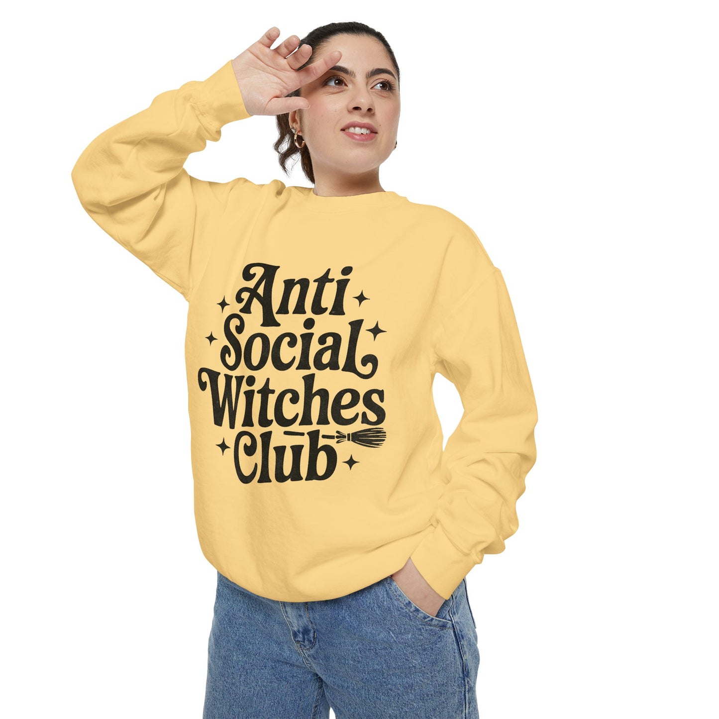 Anti Social Witches Club Sweatshirt | Cozy Unisex Apparel, Gift for Witches, Fall Fashion, Halloween Style, Everyday Wear