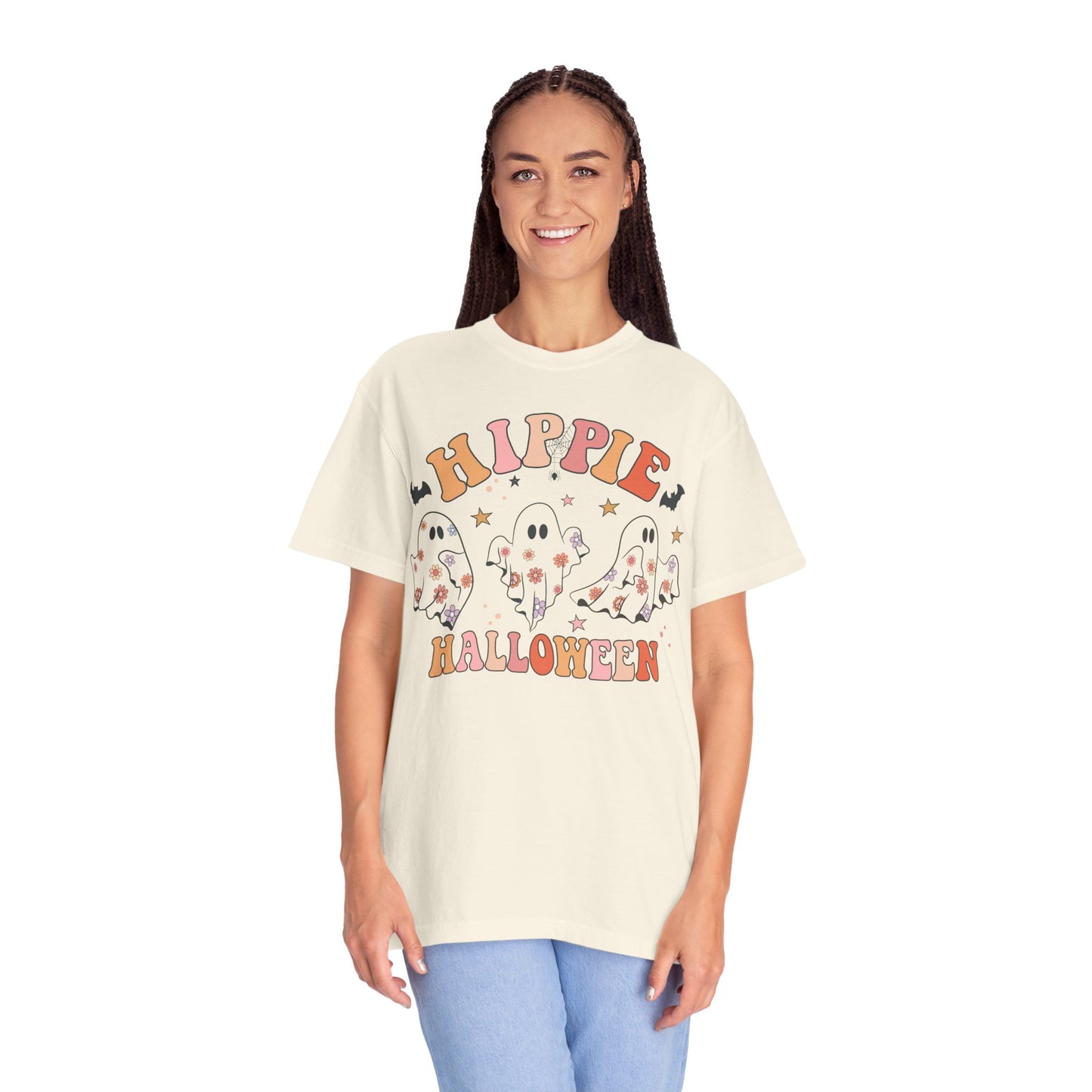 Hippie Halloween T-Shirt | Unisex Garment-Dyed Tee for Festive Fun, Casual Wear, Halloween Party, Fall 2023