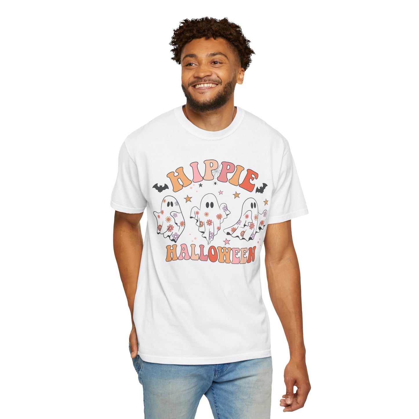 Hippie Halloween T-Shirt | Unisex Garment-Dyed Tee for Festive Fun, Casual Wear, Halloween Party, Fall 2023