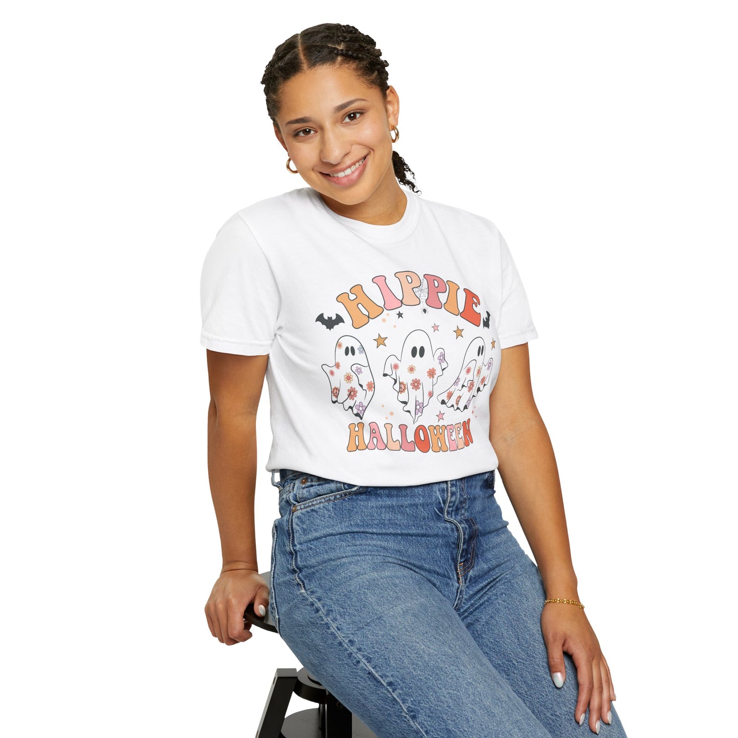 Hippie Halloween T-Shirt | Unisex Garment-Dyed Tee for Festive Fun, Casual Wear, Halloween Party, Fall 2023
