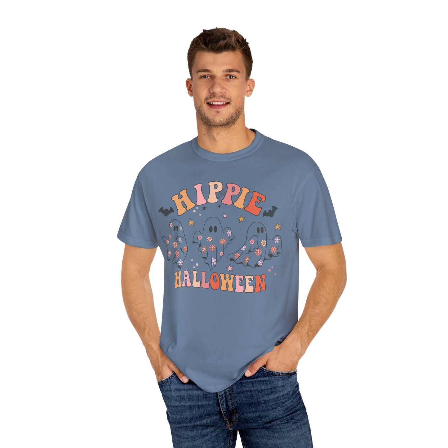Hippie Halloween T-Shirt | Unisex Garment-Dyed Tee for Festive Fun, Casual Wear, Halloween Party, Fall 2023