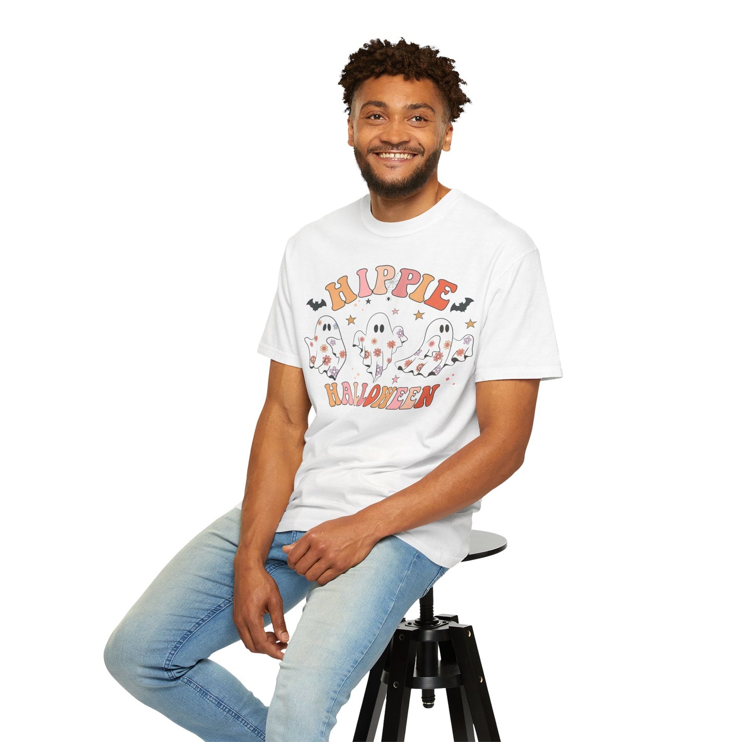 Hippie Halloween T-Shirt | Unisex Garment-Dyed Tee for Festive Fun, Casual Wear, Halloween Party, Fall 2023