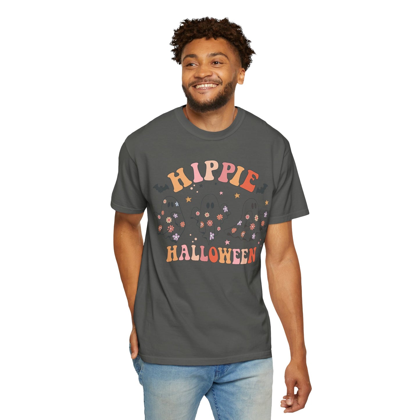 Hippie Halloween T-Shirt | Unisex Garment-Dyed Tee for Festive Fun, Casual Wear, Halloween Party, Fall 2023