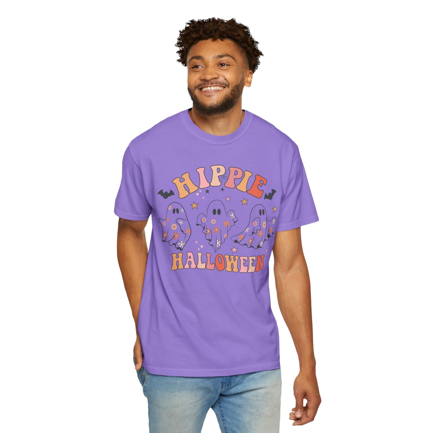 Hippie Halloween T-Shirt | Unisex Garment-Dyed Tee for Festive Fun, Casual Wear, Halloween Party, Fall 2023