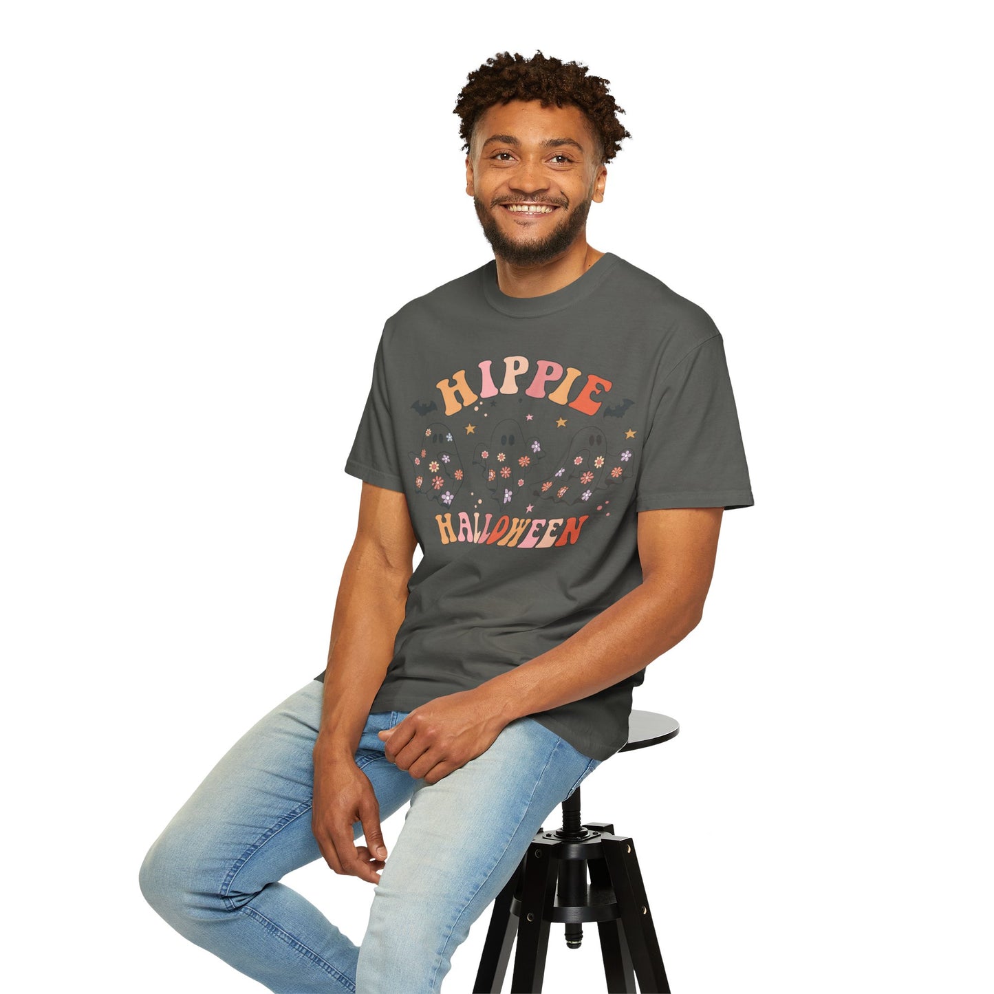 Hippie Halloween T-Shirt | Unisex Garment-Dyed Tee for Festive Fun, Casual Wear, Halloween Party, Fall 2023