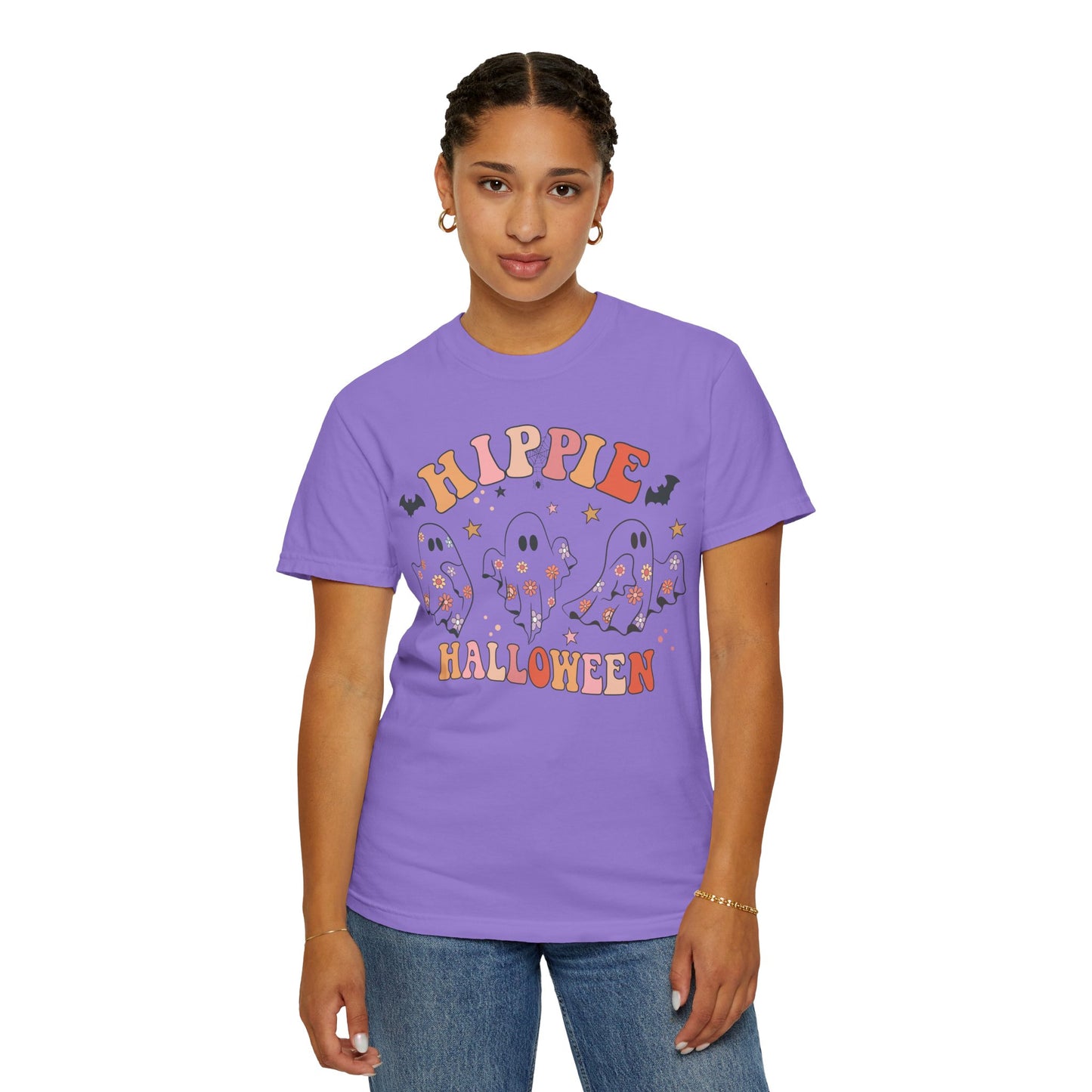 Hippie Halloween T-Shirt | Unisex Garment-Dyed Tee for Festive Fun, Casual Wear, Halloween Party, Fall 2023