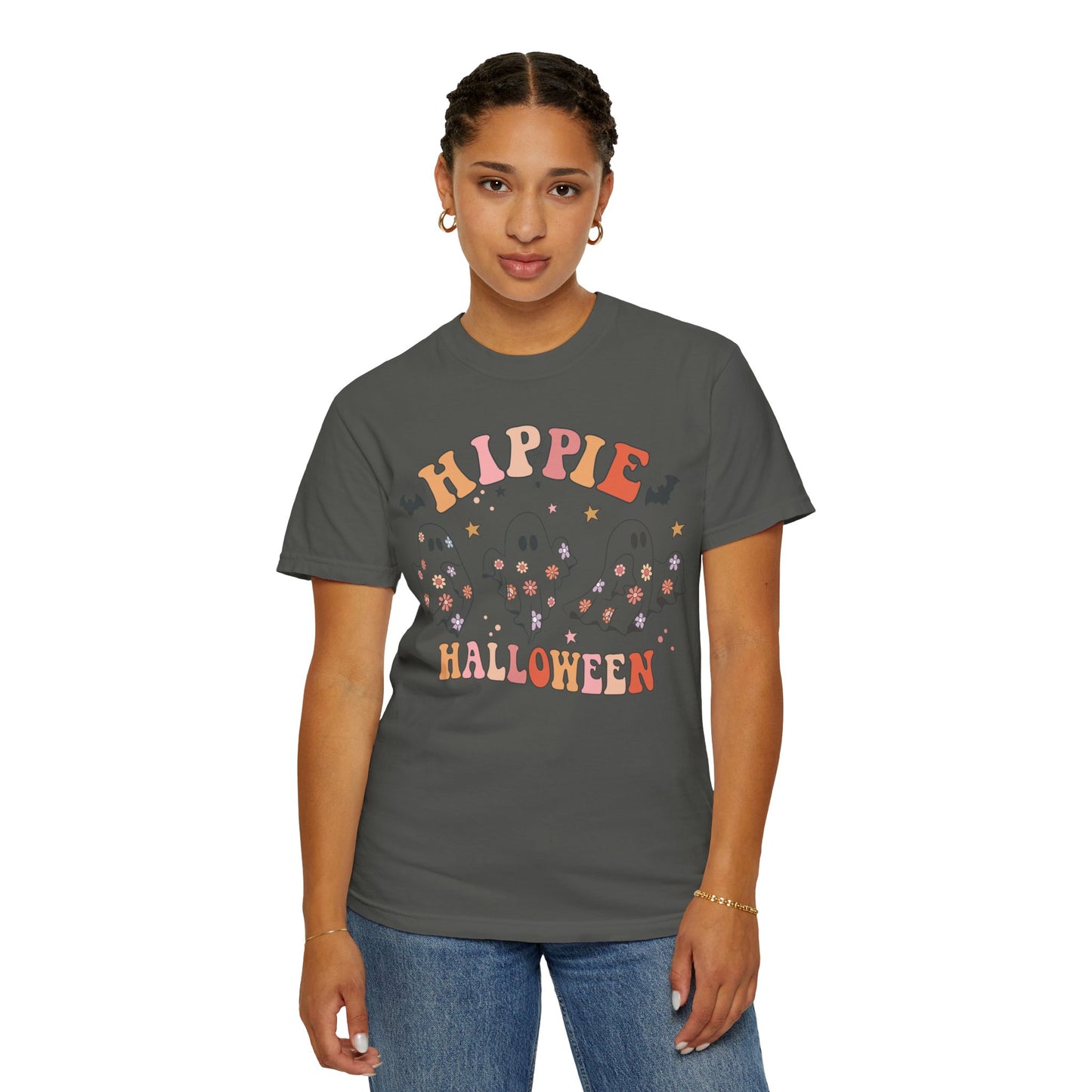 Hippie Halloween T-Shirt | Unisex Garment-Dyed Tee for Festive Fun, Casual Wear, Halloween Party, Fall 2023