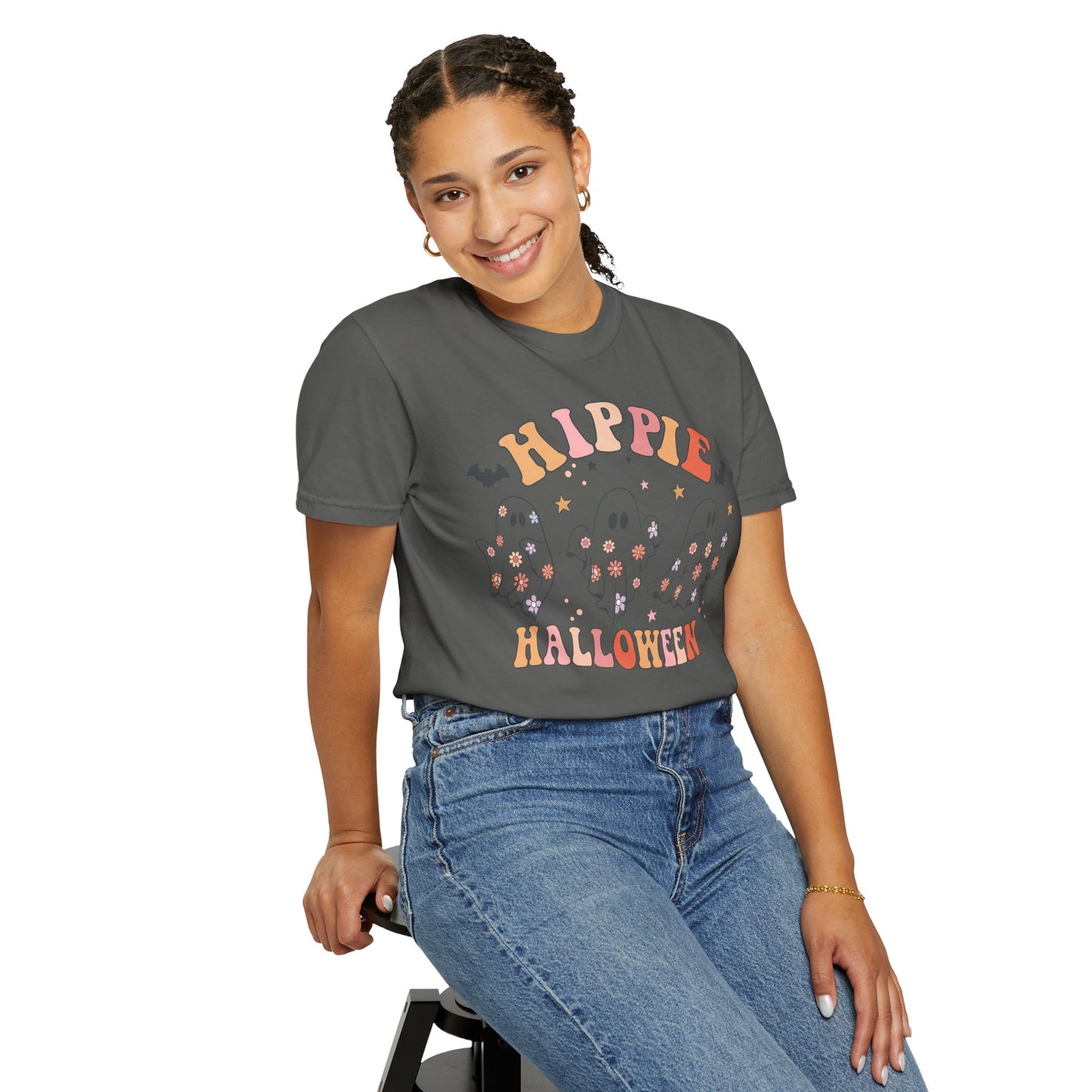 Hippie Halloween T-Shirt | Unisex Garment-Dyed Tee for Festive Fun, Casual Wear, Halloween Party, Fall 2023