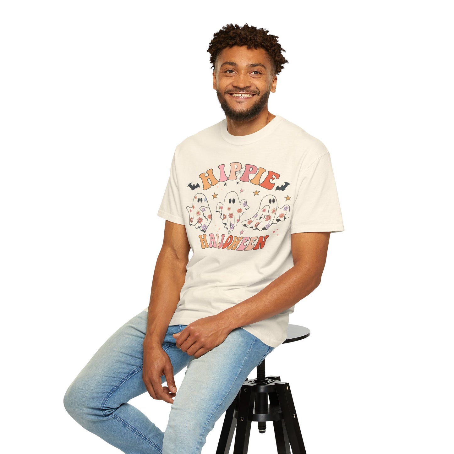 Hippie Halloween T-Shirt | Unisex Garment-Dyed Tee for Festive Fun, Casual Wear, Halloween Party, Fall 2023