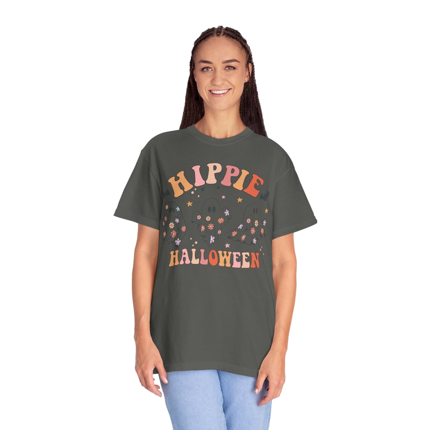 Hippie Halloween T-Shirt | Unisex Garment-Dyed Tee for Festive Fun, Casual Wear, Halloween Party, Fall 2023