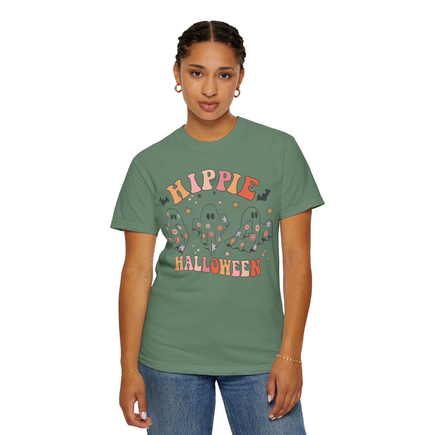 Hippie Halloween T-Shirt | Unisex Garment-Dyed Tee for Festive Fun, Casual Wear, Halloween Party, Fall 2023