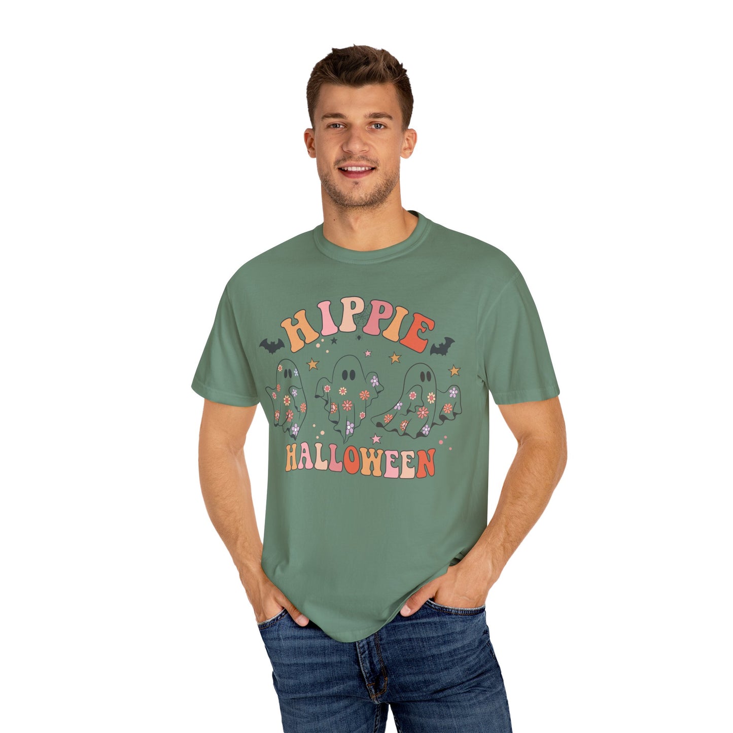 Hippie Halloween T-Shirt | Unisex Garment-Dyed Tee for Festive Fun, Casual Wear, Halloween Party, Fall 2023