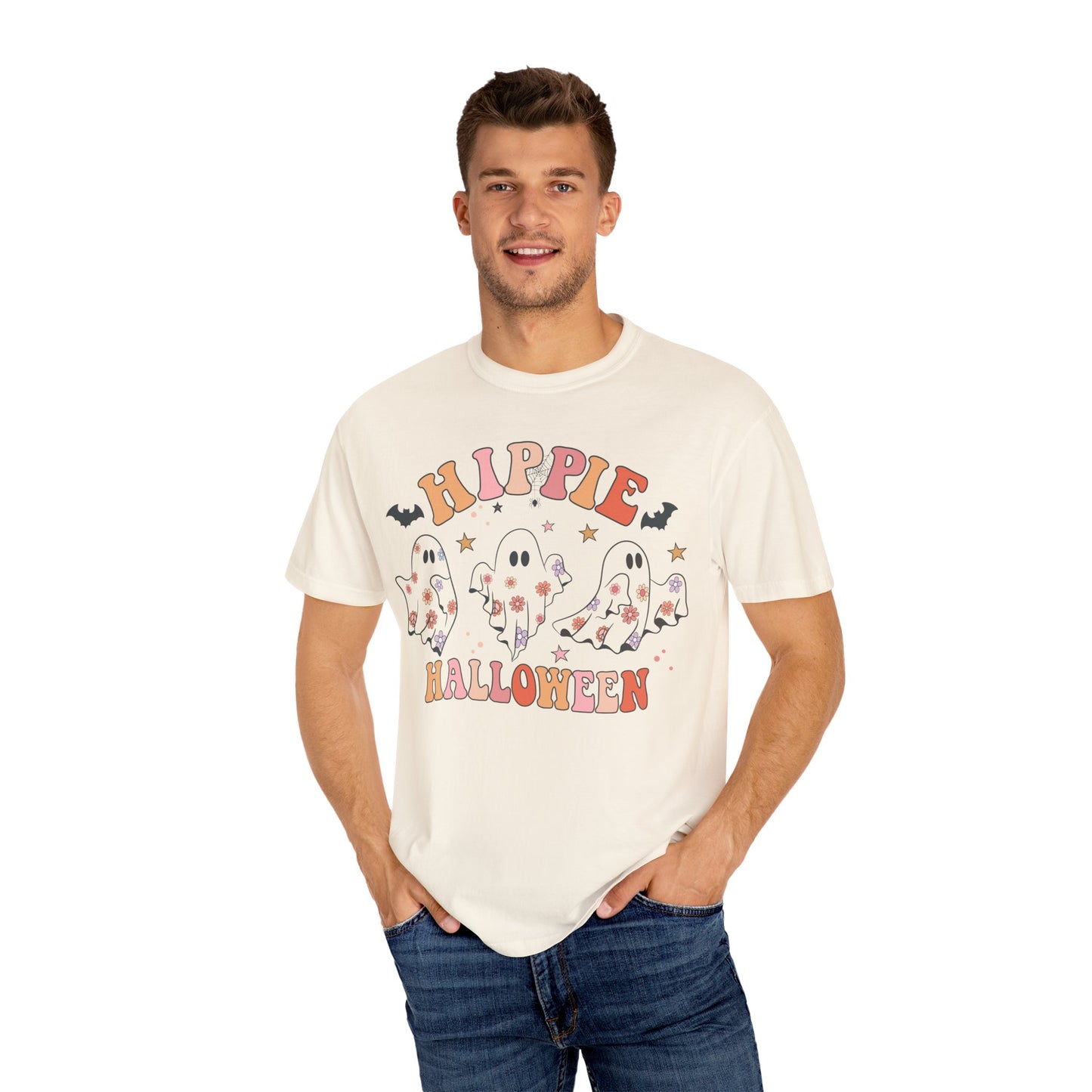 Hippie Halloween T-Shirt | Unisex Garment-Dyed Tee for Festive Fun, Casual Wear, Halloween Party, Fall 2023