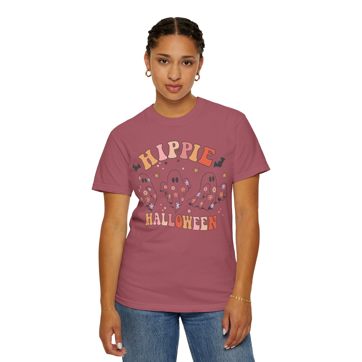Hippie Halloween T-Shirt | Unisex Garment-Dyed Tee for Festive Fun, Casual Wear, Halloween Party, Fall 2023