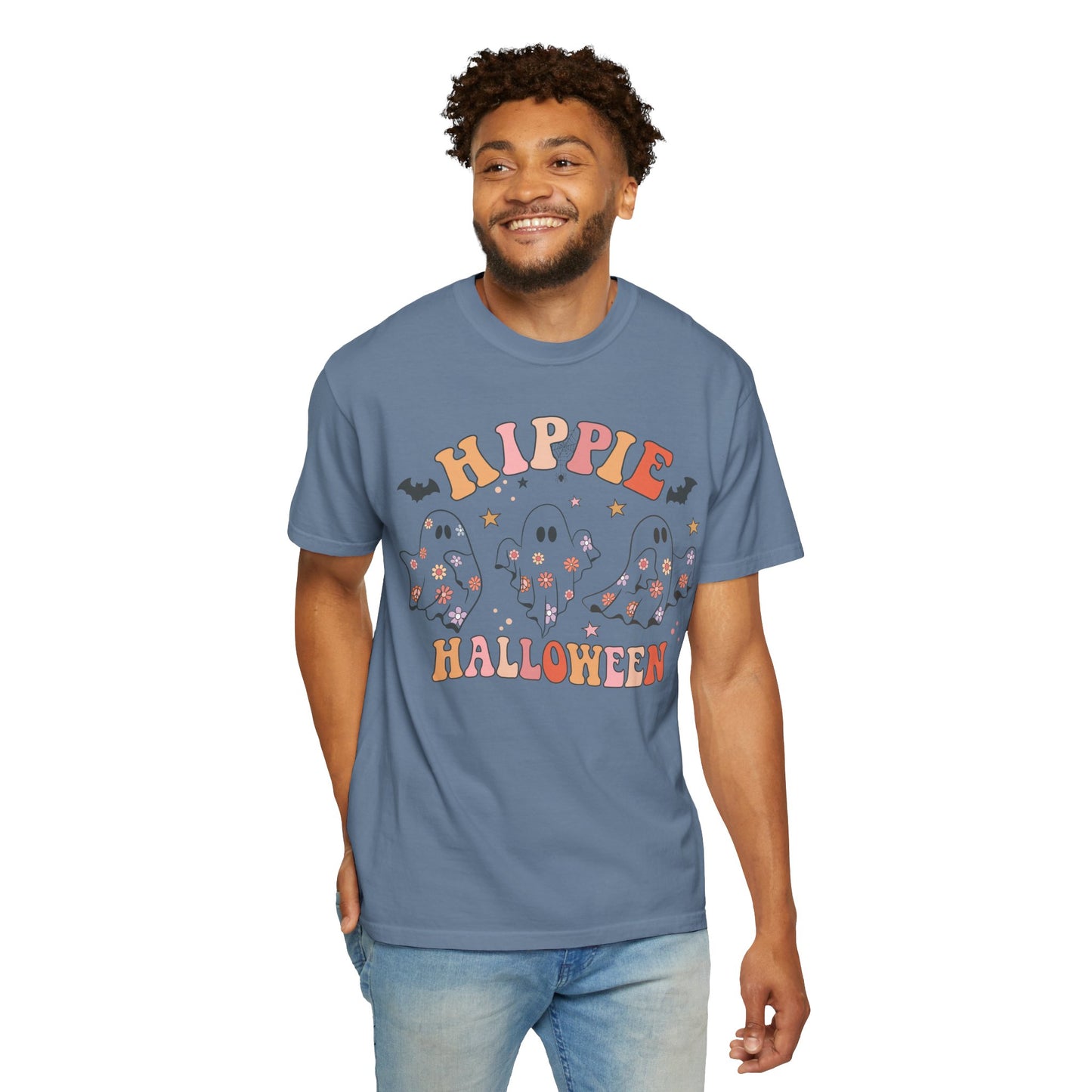 Hippie Halloween T-Shirt | Unisex Garment-Dyed Tee for Festive Fun, Casual Wear, Halloween Party, Fall 2023