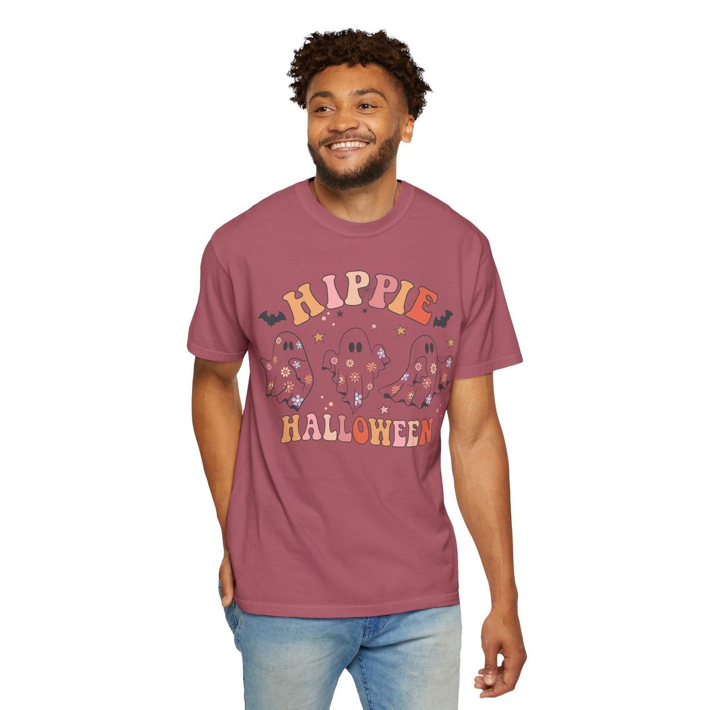Hippie Halloween T-Shirt | Unisex Garment-Dyed Tee for Festive Fun, Casual Wear, Halloween Party, Fall 2023