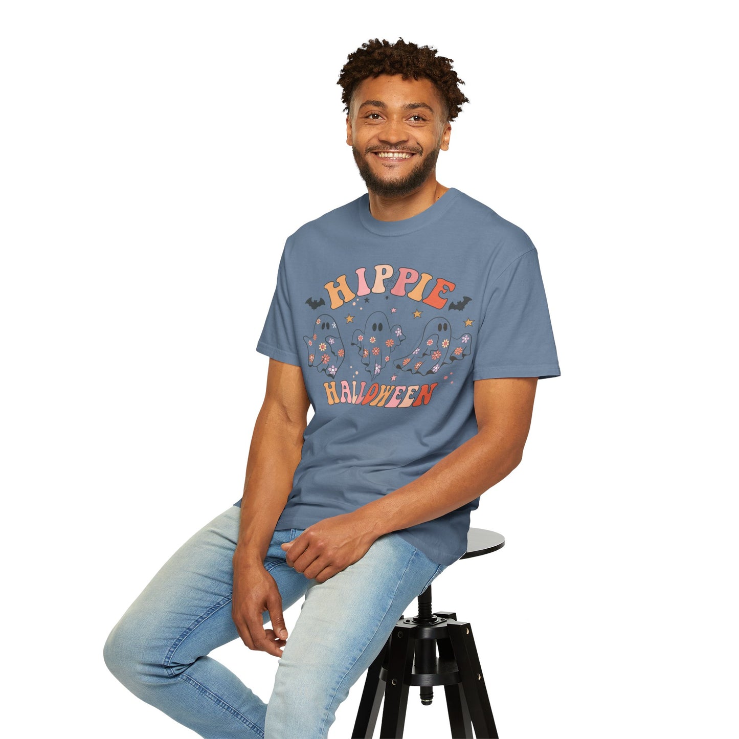 Hippie Halloween T-Shirt | Unisex Garment-Dyed Tee for Festive Fun, Casual Wear, Halloween Party, Fall 2023