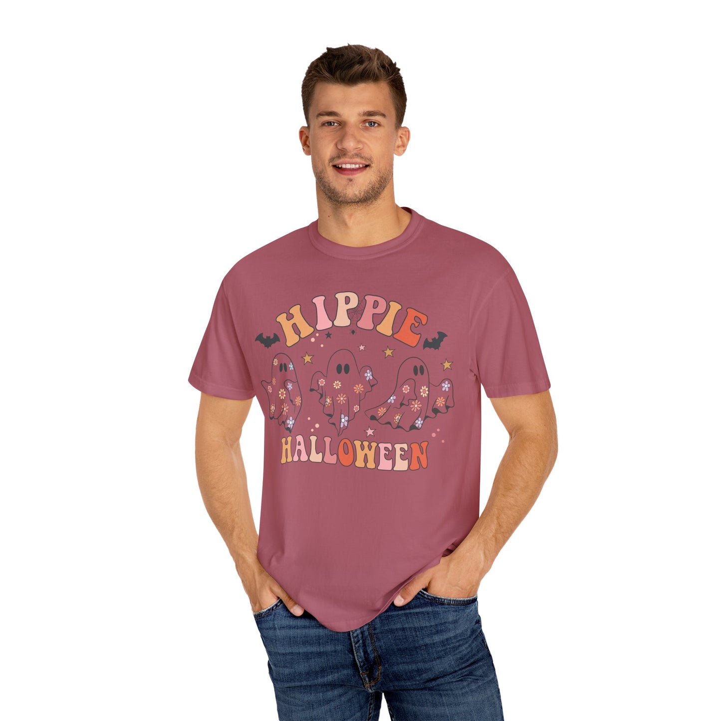 Hippie Halloween T-Shirt | Unisex Garment-Dyed Tee for Festive Fun, Casual Wear, Halloween Party, Fall 2023