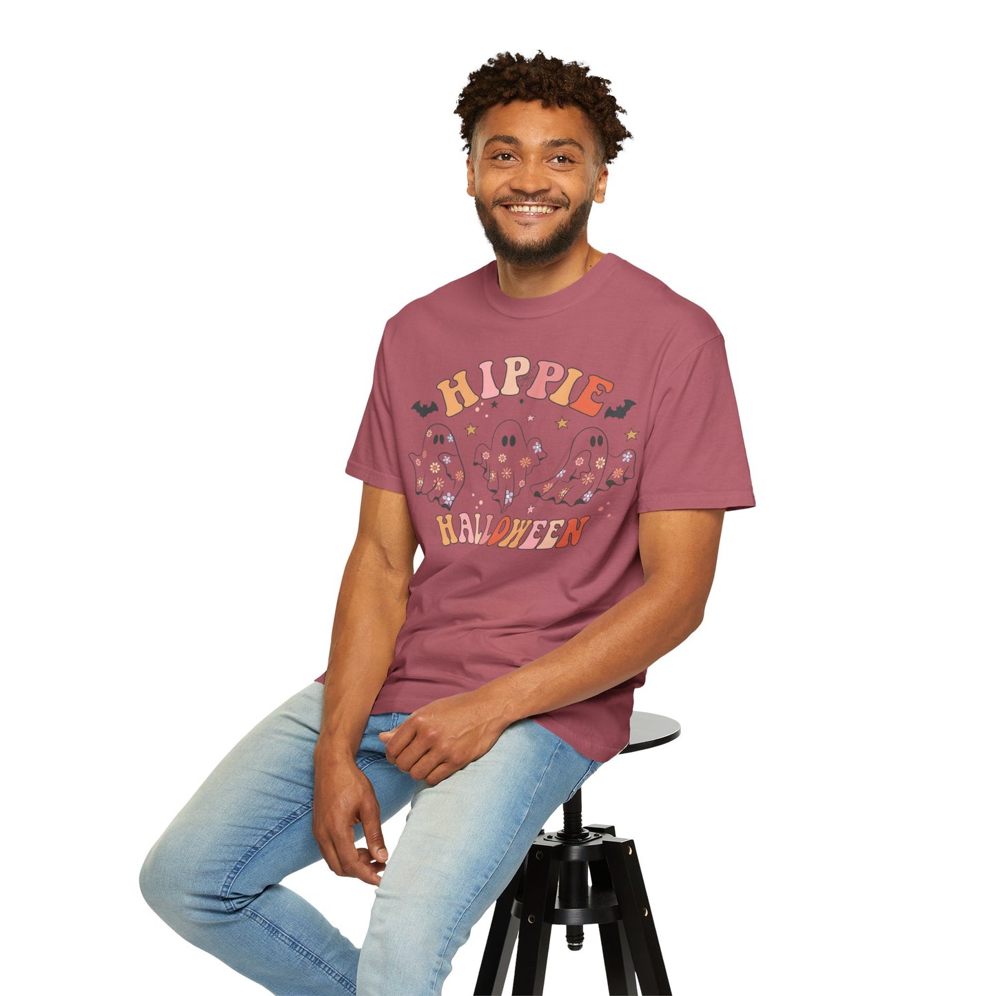 Hippie Halloween T-Shirt | Unisex Garment-Dyed Tee for Festive Fun, Casual Wear, Halloween Party, Fall 2023