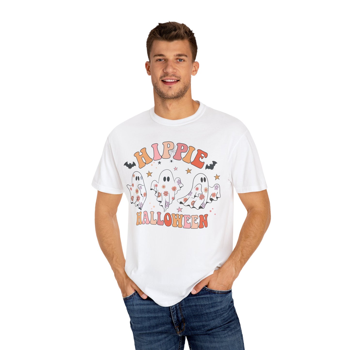 Hippie Halloween T-Shirt | Unisex Garment-Dyed Tee for Festive Fun, Casual Wear, Halloween Party, Fall 2023
