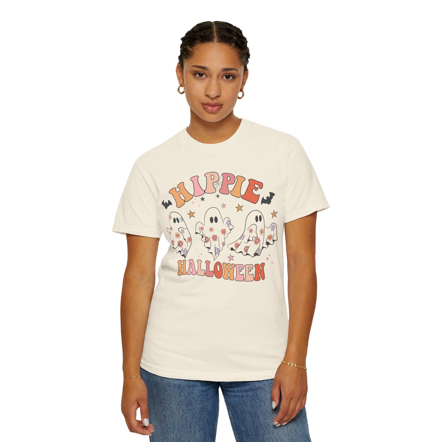 Hippie Halloween T-Shirt | Unisex Garment-Dyed Tee for Festive Fun, Casual Wear, Halloween Party, Fall 2023