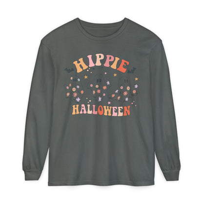 Hippie Ghosts Halloween Long Sleeve T-Shirt, Spooky Casual Wear, Fall Fashion, Halloween Party Tee, Gift for Ghost Lovers