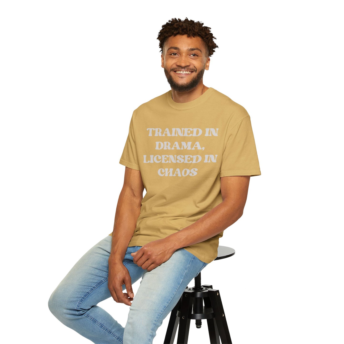 Trained in Drama, Licensed in Chaos Unisex T-Shirt