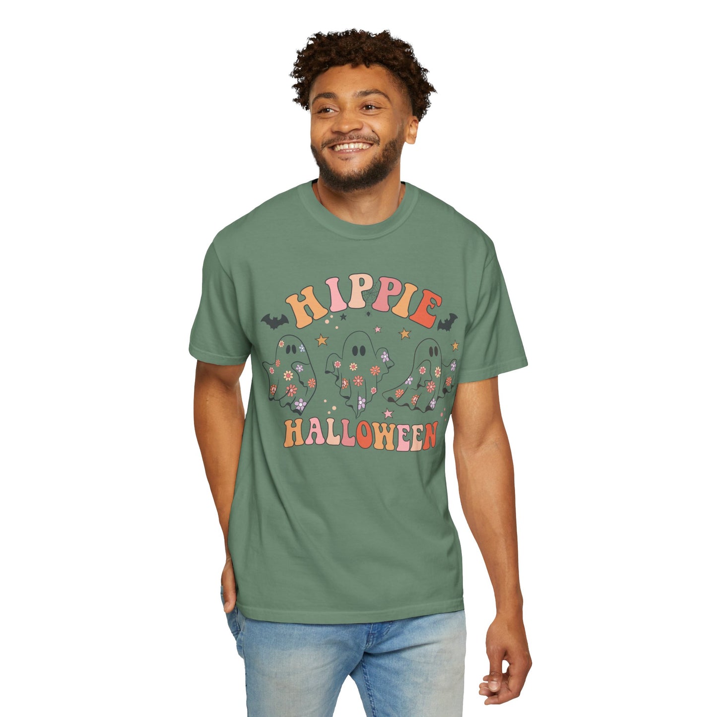 Hippie Halloween T-Shirt | Unisex Garment-Dyed Tee for Festive Fun, Casual Wear, Halloween Party, Fall 2023