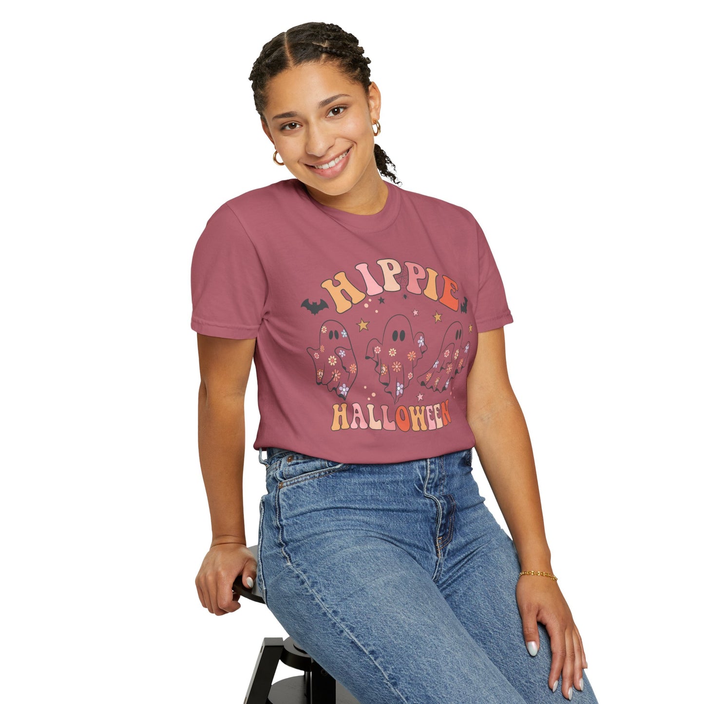 Hippie Halloween T-Shirt | Unisex Garment-Dyed Tee for Festive Fun, Casual Wear, Halloween Party, Fall 2023