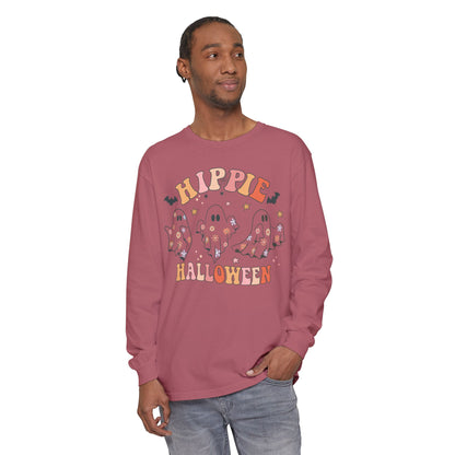 Hippie Ghosts Halloween Long Sleeve T-Shirt, Spooky Casual Wear, Fall Fashion, Halloween Party Tee, Gift for Ghost Lovers