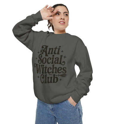 Anti Social Witches Club Sweatshirt | Cozy Unisex Apparel, Gift for Witches, Fall Fashion, Halloween Style, Everyday Wear