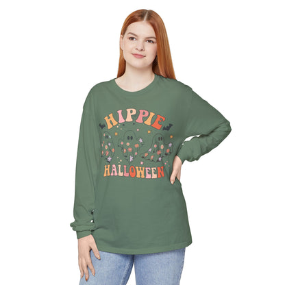 Hippie Ghosts Halloween Long Sleeve T-Shirt, Spooky Casual Wear, Fall Fashion, Halloween Party Tee, Gift for Ghost Lovers