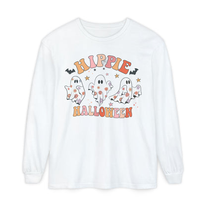 Hippie Ghosts Halloween Long Sleeve T-Shirt, Spooky Casual Wear, Fall Fashion, Halloween Party Tee, Gift for Ghost Lovers